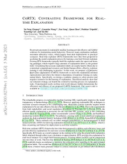 CoRTX: Contrastive Framework for Real-time Explanation
