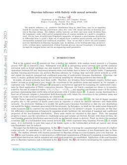 Bayesian inference with finitely wide neural networks