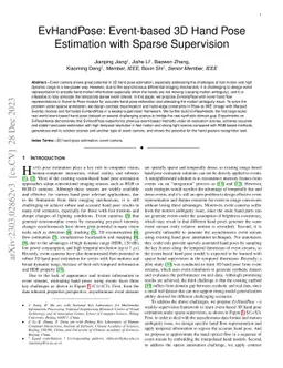 EvHandPose: Event-based 3D Hand Pose Estimation with Sparse Supervision