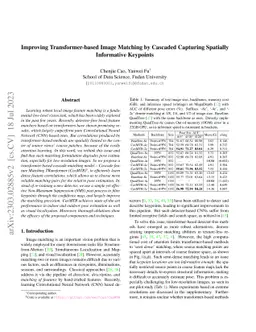 Improving Transformer-based Image Matching by Cascaded Capturing
  Spatially Informative Keypoints