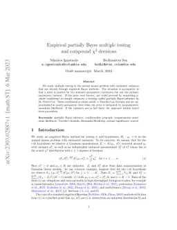 Empirical partially Bayes multiple testing and compound $χ^2$
  decisions
