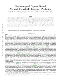 Spatiotemporal Capsule Neural Network for Vehicle Trajectory Prediction