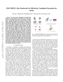 ONE PIECE: One Patchwork In Effectively Combined Extraction for grasp