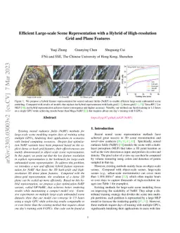 Efficient Large-scale Scene Representation with a Hybrid of
  High-resolution Grid and Plane Features