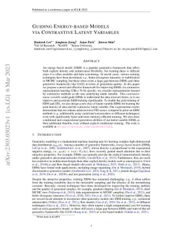 Guiding Energy-based Models via Contrastive Latent Variables