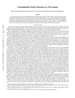 Convolutional Neural Networks as 2-D systems