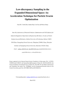 Low-discrepancy Sampling in the Expanded Dimensional Space: An
  Acceleration Technique for Particle Swarm Optimization