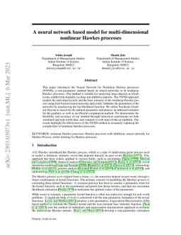 A neural network based model for multi-dimensional nonlinear Hawkes
  processes