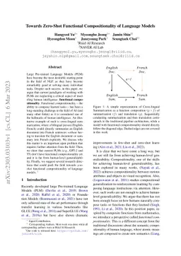 Towards Zero-Shot Functional Compositionality of Language Models