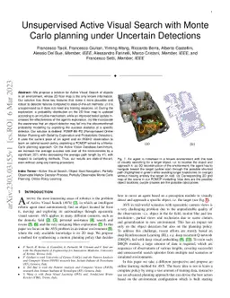 Unsupervised Active Visual Search with Monte Carlo planning under
  Uncertain Detections