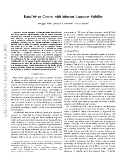 Data-Driven Control with Inherent Lyapunov Stability