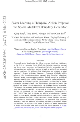 Faster Learning of Temporal Action Proposal via Sparse Multilevel
  Boundary Generator