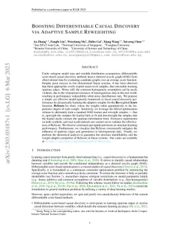 Boosting Differentiable Causal Discovery via Adaptive Sample Reweighting