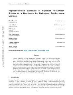 Population-based Evaluation in Repeated Rock-Paper-Scissors as a
  Benchmark for Multiagent Reinforcement Learning