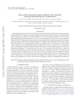 Deep symbolic regression for physics guided by units constraints: toward
  the automated discovery of physical laws