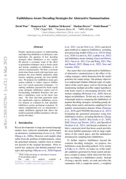 Faithfulness-Aware Decoding Strategies for Abstractive Summarization