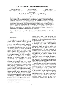 AmQA: Amharic Question Answering Dataset