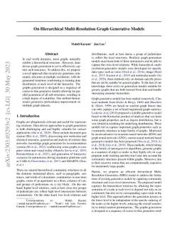On Hierarchical Multi-Resolution Graph Generative Models