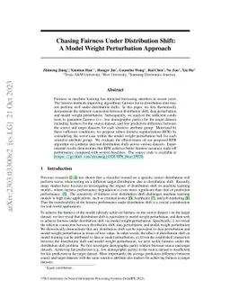 Chasing Fairness Under Distribution Shift: A Model Weight Perturbation
  Approach
