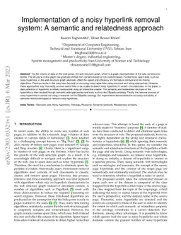 Implementation of a noisy hyperlink removal system: A semantic and
  relatedness approach