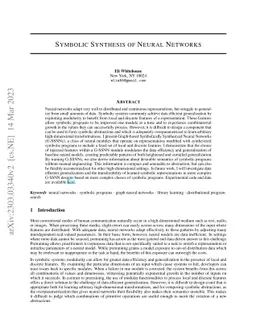 Symbolic Synthesis of Neural Networks