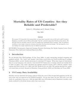 Mortality Rates of US Counties: Are they Reliable and Predictable?