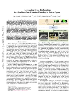 Leveraging Scene Embeddings for Gradient-Based Motion Planning in Latent
  Space