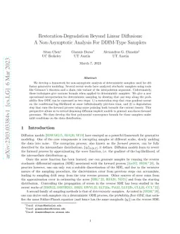 Restoration-Degradation Beyond Linear Diffusions: A Non-Asymptotic
  Analysis For DDIM-Type Samplers