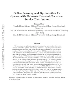 Online Learning and Optimization for Queues with Unknown Demand Curve and Service Distribution