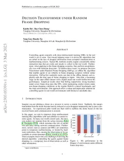 Decision Transformer under Random Frame Dropping