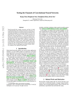Testing the Channels of Convolutional Neural Networks