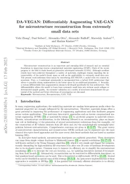 DA-VEGAN: Differentiably Augmenting VAE-GAN for microstructure
  reconstruction from extremely small data sets