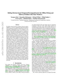 Rolling Horizon based Temporal Decomposition for the Offline Pickup and
  Delivery Problem with Time Windows