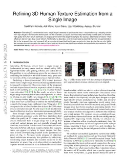 Refining 3D Human Texture Estimation from a Single Image