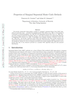 Properties of Marginal Sequential Monte Carlo Methods