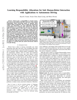 Learning Responsibility Allocations for Safe Human-Robot Interaction
  with Applications to Autonomous Driving