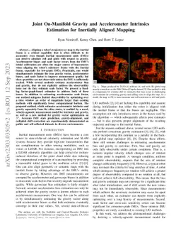 Joint On-Manifold Gravity and Accelerometer Intrinsics Estimation for
  Inertially Aligned Mapping