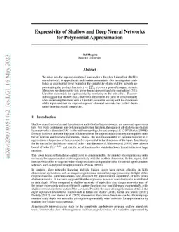 Expressivity of Shallow and Deep Neural Networks for Polynomial
  Approximation