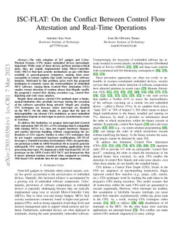 ISC-FLAT: On the Conflict Between Control Flow Attestation and Real-Time
  Operations