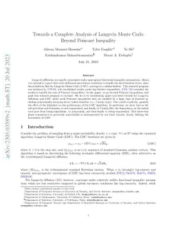 Towards a Complete Analysis of Langevin Monte Carlo: Beyond Poincaré
  Inequality