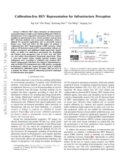 Calibration-free BEV Representation for Infrastructure Perception