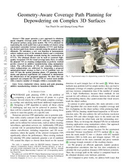 Geometry-Aware Coverage Path Planning for Depowdering on Complex 3D
  Surfaces