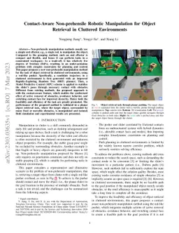 Contact-Aware Non-prehensile Robotic Manipulation for Object Retrieval
  in Cluttered Environments