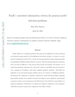 PanIC: consistent information criteria for general model selection
  problems