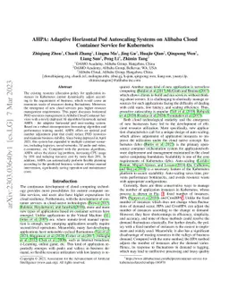 AHPA: Adaptive Horizontal Pod Autoscaling Systems on Alibaba Cloud
  Container Service for Kubernetes