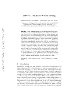 MPool: Motif-Based Graph Pooling