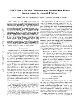 F2BEV: Bird's Eye View Generation from Surround-View Fisheye Camera
  Images for Automated Driving