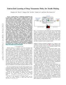 End-to-End Learning of Deep Visuomotor Policy for Needle Picking