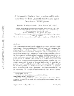 A Comparative Study of Deep Learning and Iterative Algorithms for Joint
  Channel Estimation and Signal Detection in OFDM Systems