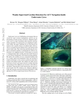 Weakly Supervised Caveline Detection For AUV Navigation Inside
  Underwater Caves